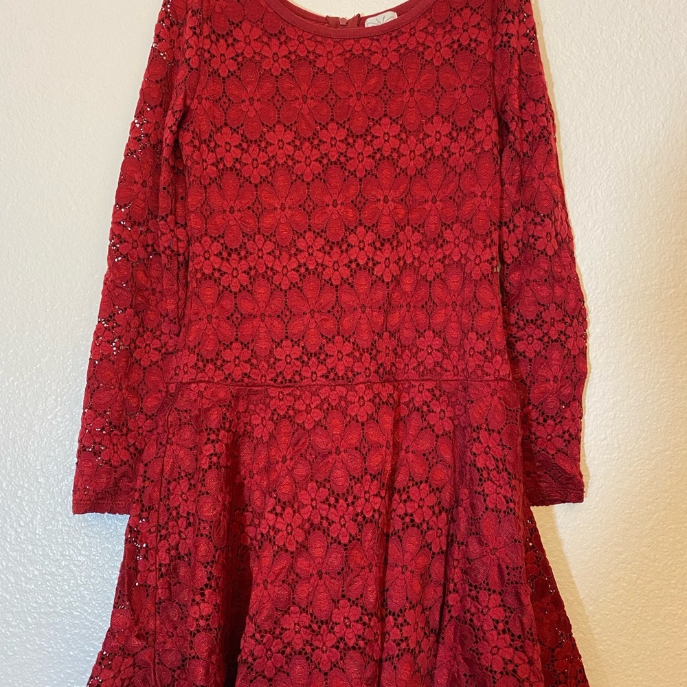 Ella Moss, beautiful deep red, long sleeve dress, size 10